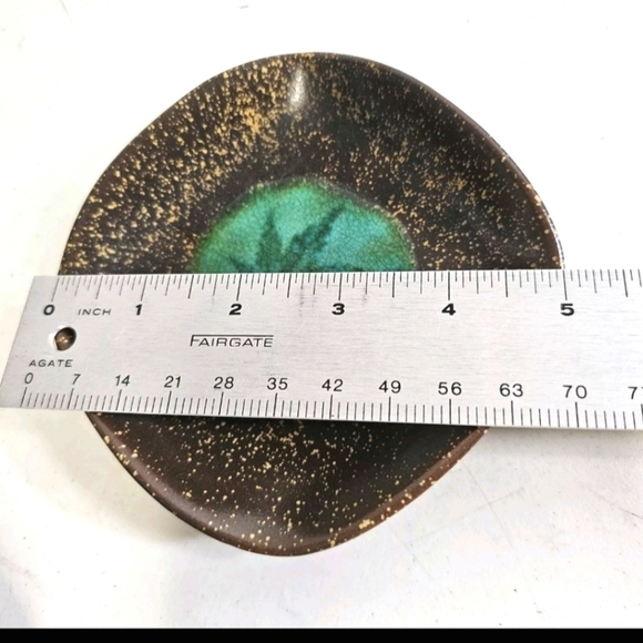 4 Brown And Green Rustic Barn Ceramic Soy Sauce Condiment Dipping Bowl Dishes - Picture 5 of 7